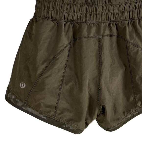 Lululemon Miles Ahead Womens 4 Olive Green Running Shorts Athleisure Sporty Gym - Picture 6 of 10